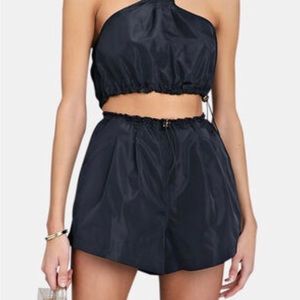 Staud coconut shorts in black size small.